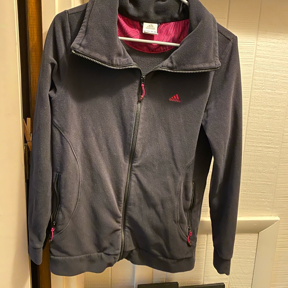 adidas fleece zip up jacket